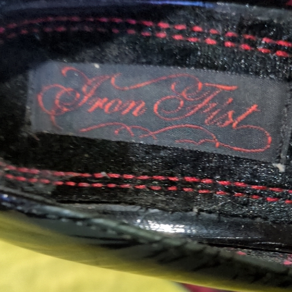 Iron Fist Black and Red Vampire Peep Toe Heels - Picture 7 of 8